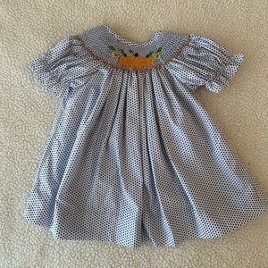 Southern Sunshine Smocked Pumpkin Dress 6M